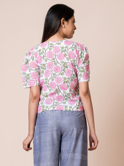 Carnation - OCAU Basic Self Designed Block Printed Cotton Button Down To