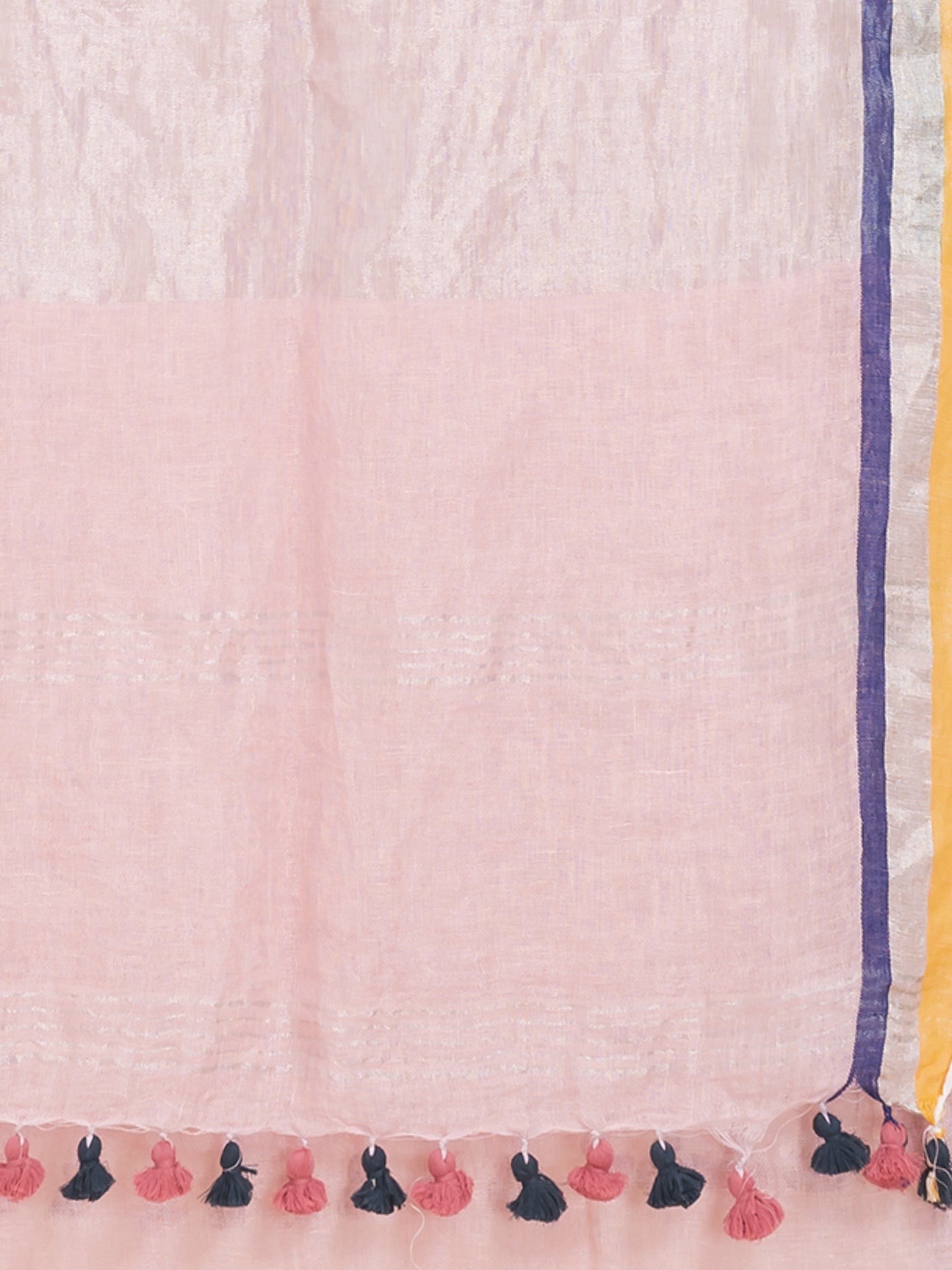 Rosy Bliss - Pure Linen Solid Saree WithContrast Border || Rose Pink