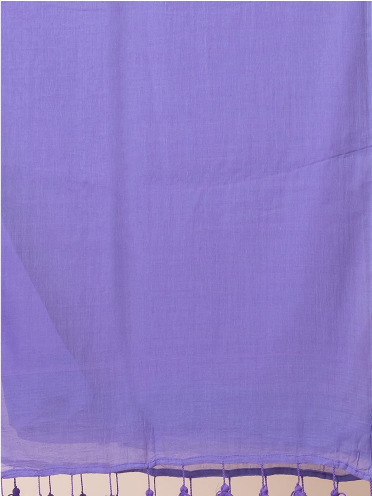 Bluebells - Pure cotton solid saree with  contrast tassels || Dusty Blue