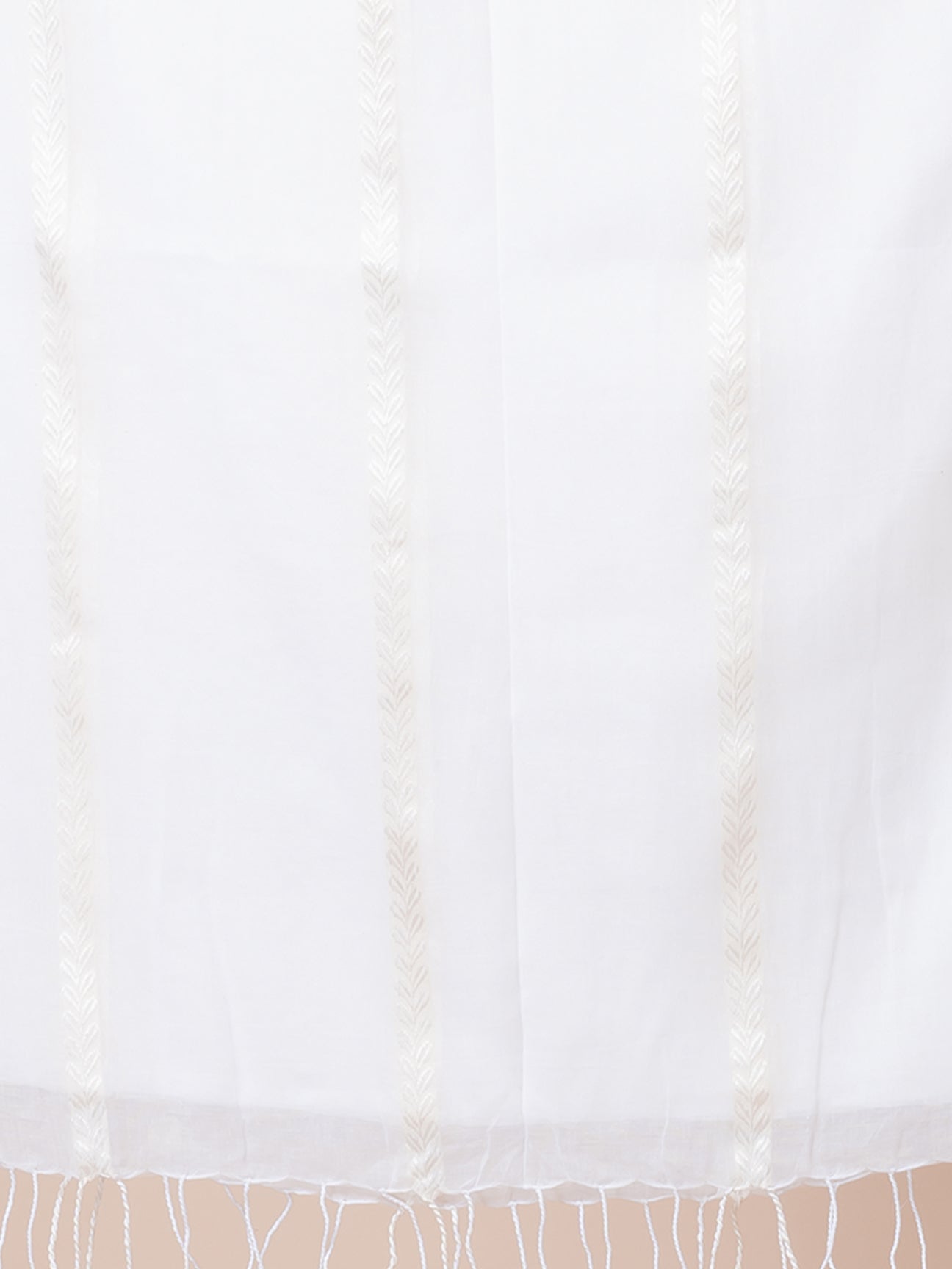 Snowdrop - Pure Cotton Saree With Zari Stripes || White